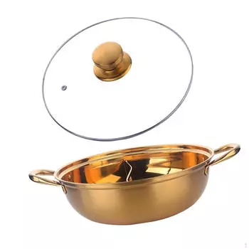 Разделенный горшок для супа с двумя ушками, легко моющийся, ароматный китайский суп-тушеное мясо с овощами Шабу для gold