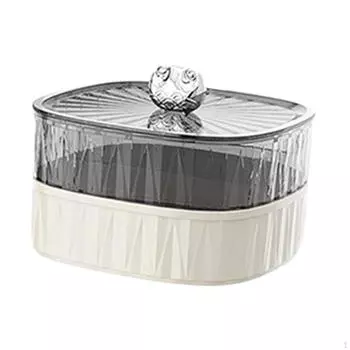 Разделенный поднос для хранения сухих продуктов, органайзер для тарелок с крышкой, орехов, конфет 2 Tier