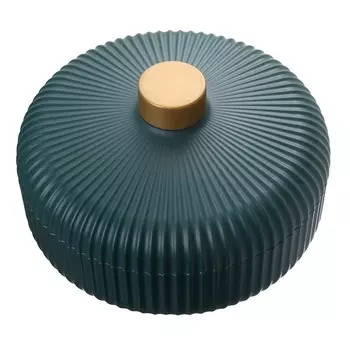 Разделенный поднос для сервировки с 3 отделениями, прочный пластиковый простой многофункциональный поднос для фруктов с крышкой для темно-зеленого