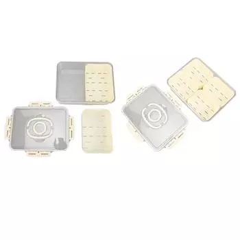 Разделенный поднос для сервировки с отверстиями для слива, пластиковый герметичный многофункциональный контейнер для закусок для кухни S 2 Compartments