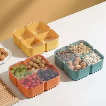 Разделенный поднос для сервировки закусок, пластиковый поднос для хранения продуктов, современный ящик для хранения конфет с орехами, вечеринка