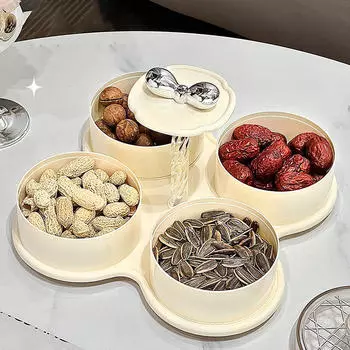 Разделенный поднос для закусок, многофункциональное блюдо для закусок, вращающийся контейнер для хранения Cream
