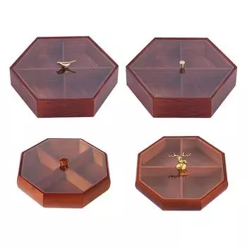 Разделенный поднос с крышкой, деревянная тарелка для закусок на свадьбу