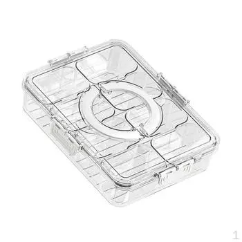 Разделенный поднос с крышкой. Контейнер для специй. Многофункциональная миска для подачи закусок.