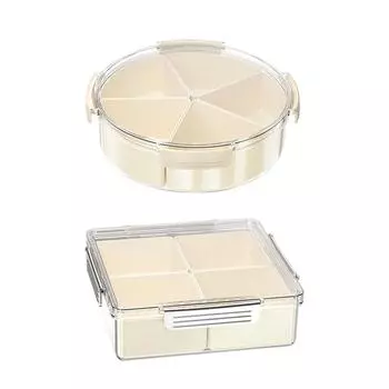 Разделенный поднос с крышкой-органайзером, пылезащитный поднос для еды, блюдо для закусок, сервировочная миска для печенья и угощений на китайский Новый год