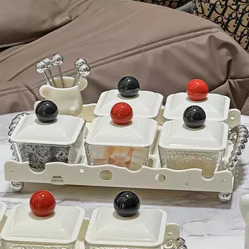 Разделенный сервировочный поднос. Съемные миски для закусок. 6 коробок. Блюдо для конфет. Тарелка для десертов.