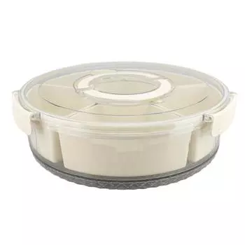 Разделенный сервировочный поднос с крышкой, ПП, ПЭТ, герметичный, вращающийся, прозрачный, для закусок, блюдо для колбасных изделий C