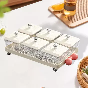 Разделите сервировочные тарелки, поднос для закусок, чаша для сухофруктов, многоцелевой чайный аксессуар для квартиры 2 pieces white