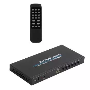 Разделитель экрана Multi Viewer 8x1 HD Мультимедийный интерфейс Разделитель экрана для мониторинга безопасности игр US Plug