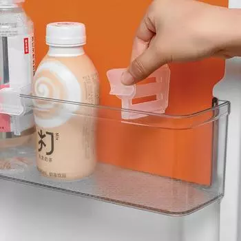 Разделитель для холодильника Стеллаж для хранения аксессуаров Свободно регулируемый Разделитель для продуктов питания, лекарств, косметики, полки, разделитель Многофункциональный Уникальный 1Pc прозрачный