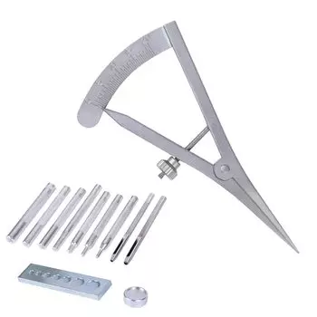 Разделитель для кожевенного ремесла с перфорацией, циркуль для измерения шага, циркуль для разметки краев, набор из 4 инструментов для кожевенного ремесла с алмазной перфорацией [K-LSHOPS] (Винтовой замок)