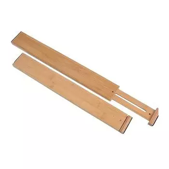 Разделитель для ящиков из бамбука 2/4 шт., регулируемый раздвижной разделитель для ящиков, разделитель для хранения в кухонном ящике для спальни 2pcs