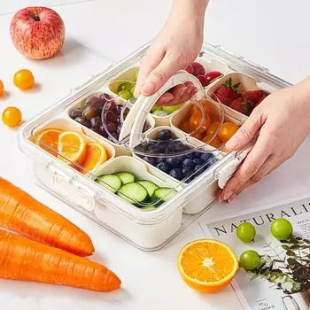 Разделитель для закусок, банка для специй, герметичный органайзер для порций, кухонный поднос для соусов, прозрачный поднос для закусок, органайзер для конфет, орехов и закусок