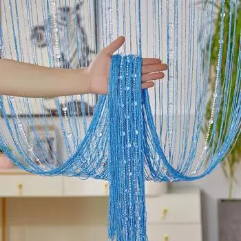 Разделитель гостиной, занавеска из хрустальных бусин 1X2 м, занавеска с бахромой и кисточками для белой гостиной и прозрачного свадебного декора 100CM X 200CM белый