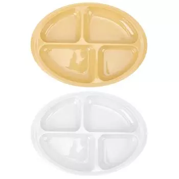 Разделительная пластина 4 отделения противоскользящий коврик круглая порция контроль секции пластина для детей пожилых людей White