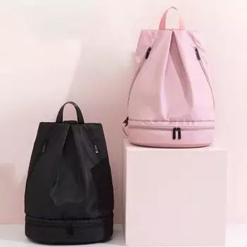 Разделительная сумка для влажного и сухого фитнеса, сумка для плавания, водонепроницаемая дорожная спортивная сумка, сумка для баскетбола и футбола, рюкзак для пешего туризма, альпинизма чёрный