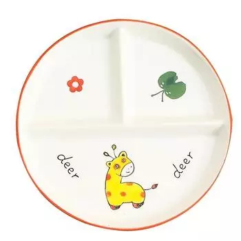 Разделительная тарелка Керамическое блюдо Сервировочное блюдо Детская посуда Мультяшная керамическая решетчатая тарелка для одного человека Тарелка для завтрака Чаша