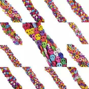 Разделительные бусы, аксессуары, бирюзовое ожерелье, изготовление ювелирных изделий, сделай сам, для цветов, звезд, оптовая продажа Skull 13*15mm