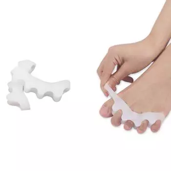 Разделитель пальцев ног, корректор для пальцев ног с пятью отверстиями, выпрямитель для пальцев ног, для лечения искривленных мизинцев, накладывающихся друг на друга мозолей, облегчение боли S