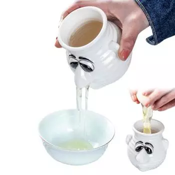 Разделитель яичного белка, забавный разделитель яичного желтка, керамический новинка, кухонный гаджет для выпечки, подарков на Хэллоуин, День благодарения, Рождество белый