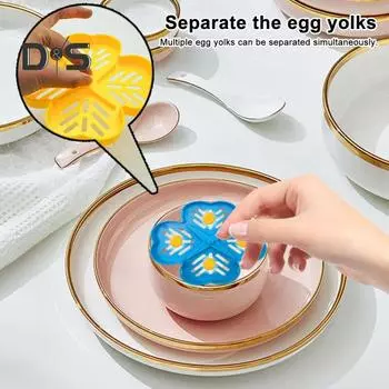 Разделитель яичного желтка, многофункциональный разделитель яичного желтка, кухонный инструмент для выпечки, позволяющий одновременно отделять яичный белок синий