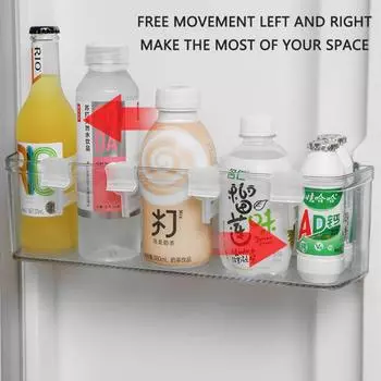 Разделитель ящиков холодильника Разделитель боковых дверей холодильника Зажимы Пластиковые регулируемые кухонные принадлежности Шина для хранения
