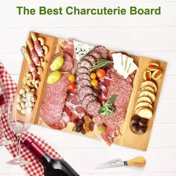 Разделочная доска, бамбуковая доска для мясных деликатесов, дизайнерская доска для сыра, поднос для сервировки еды для домашней кухни Square