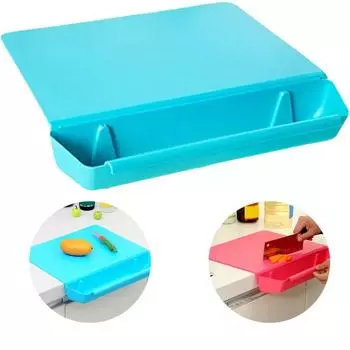 Разделочная доска для кухни Creative Kitchen 2 в 1, пластиковая утолщенная нескользящая разделочная доска с корзиной для хранения, складные разделочные доски зелёный