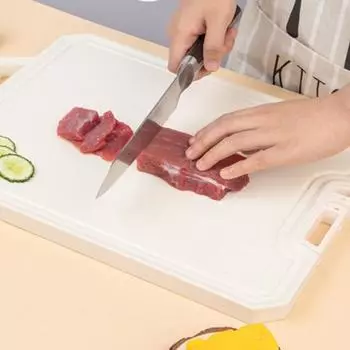Разделочная доска для овощей, бытовая, нержавеющая сталь, двухсторонняя, кухонная, липкая доска, скандинавская, белая, подставка для ножей S белый