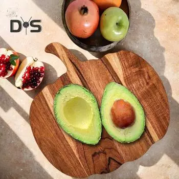 Разделочная доска для тыквы на Хэллоуин, широкая деревянная разделочная доска для мяса, овощей, фруктов, хлеба, осенний декор кухни, подарок для любителей кулинарии коричневый