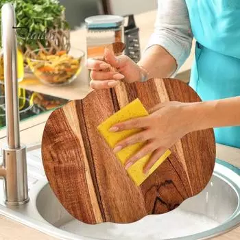 Разделочная доска для тыквы на Хэллоуин, широкая деревянная разделочная доска для мяса, овощей, фруктов, хлеба, осенний декор кухни, подарок для любителей кулинарии коричневый