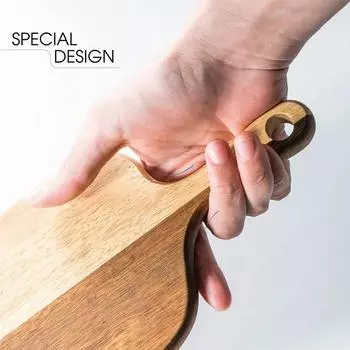 Разделочная доска из акации с длинной ручкой, прочная бытовая деревянная креативная фотодоска, сервировочные доски для позирования 38x19x1.5cm