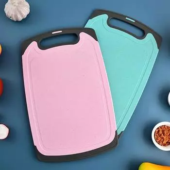 Разделочная доска из антибактериальной пшеничной соломы, безопасная разделочная доска для сыра и колбасных изделий, моющаяся, разделочная доска для пикника на открытом воздухе в семейном общежитии серый