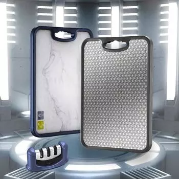 Разделочная доска из антибактериальной стали 304, разделочная доска для кухни, разделочная доска для фруктов, двухсторонняя разделочная доска