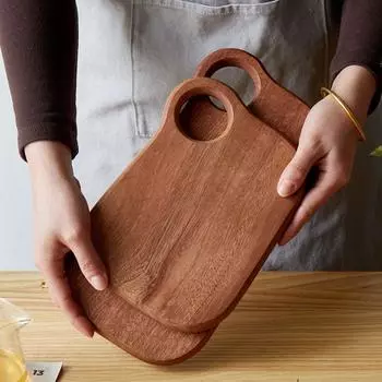 Разделочная доска из цельного дерева черного дерева, утолщенные деревянные разделочные доски, поднос для стейков, столовая M