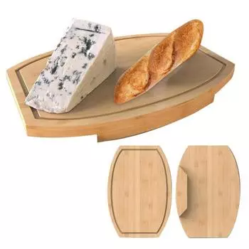 Разделочная доска из дерева с канавкой для сока, экономящая место для кухонного стола