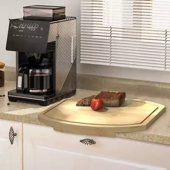 Разделочная доска из дерева с канавкой для сока, экономящая место, для кухонного стола, органайзер для внутреннего угла столешницы из бамбука 1pc