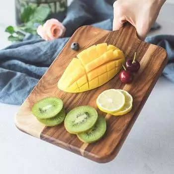 Разделочная доска из дерева Yousheng с ручкой, прочная деревянная разделочная доска для мяса, сыра, овощей, хлеба, универсальная кухонная сервировочная доска M