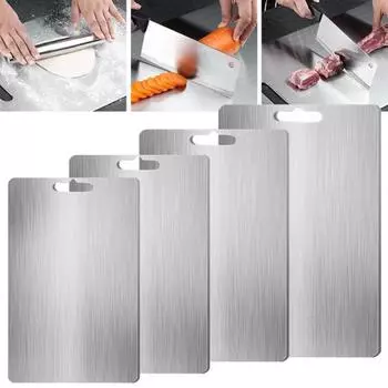 Разделочная доска из нержавеющей стали для кухни, легко моется, легкая, для мяса, фруктов, овощей, хлеба, разделочная доска S