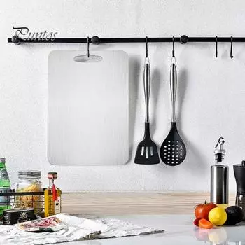 Разделочная доска из нержавеющей стали для кухни, пищевая разделочная доска для овощей и фруктов, доска для замешивания, легко моется, двухсторонний коврик для резки S