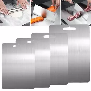 Разделочная доска из нержавеющей стали. Прочная разделочная доска. Нескользящая поверхность. Устойчивая к царапинам. Различные размеры. S