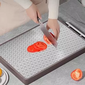 Разделочная доска из нержавеющей стали с отверстием для сока, двусторонняя, двусторонняя, для