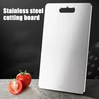 Разделочная доска из нержавеющей стали, утолщенная стабильная разделочная доска для мяса, овощей, фруктов, сыра, против плесени, легко моется, незаменима на кухне S
