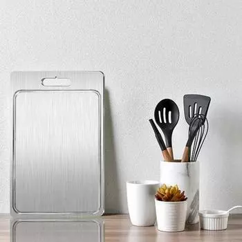 Разделочная доска из нержавеющей стали Yousheng, двухсторонние разделочные доски для кухни, прочная доска для нарезки мяса, фруктов и овощей S