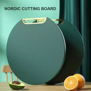 Разделочная доска из полиэтилена, устойчивая к плесени, бытовая, для фруктов, кухонная, нескользящая, разделочная доска из кости, пластиковая разделочная доска, кухонные принадлежности для приготовления пищи 31cm зелёный