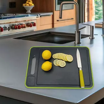 Разделочная доска, кухонный инструмент, прямоугольный, двойного назначения, для магазина, новоселья чёрный