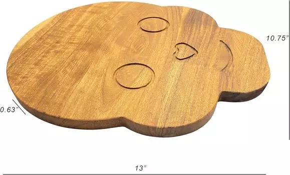 Разделочная доска на Хэллоуин, разделочные доски из акации в форме черепа, разделочная доска для подачи колбасных изделий, идеально подходит для нарезки мяса и фруктов Large коричневый