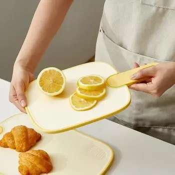 Разделочная доска с антибактериальным покрытием и защитой от плесени Разделочная доска для домашнего использования Разделочная доска для детского питания для кухни Нарезка фруктов и овощей small жёлтый