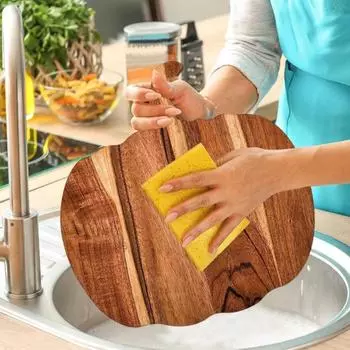 Разделочная доска Yousheng Halloween Pumpkin, широкая деревянная разделочная доска для мяса, овощей, фруктов, хлеба, осенний декор кухни, подарок для любителей кулинарии коричневый