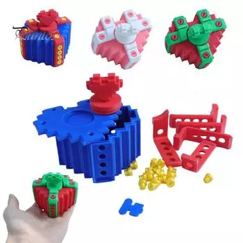 Раздражающая подарочная коробка, 3D-головоломка с винтами, подарочная коробка с игрушками-приколами, подарочная коробка в форме сердца, раздражающая подарочная коробка на День святого Валентина, праздники, вечеринки синий